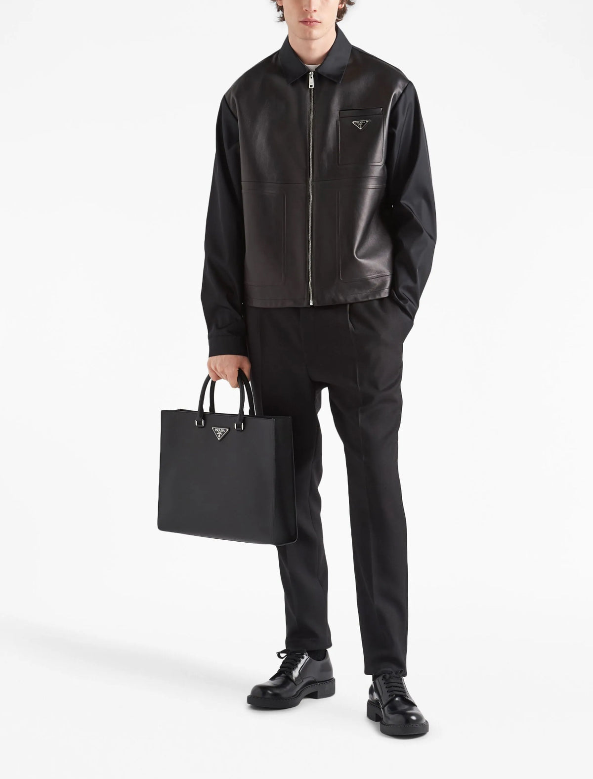 Winniemodo,Winnie modo,Prada SGC182,Prada re-nylon leather jacket,Prada leather jacket,Prada leather jacket sale,Prada leathe