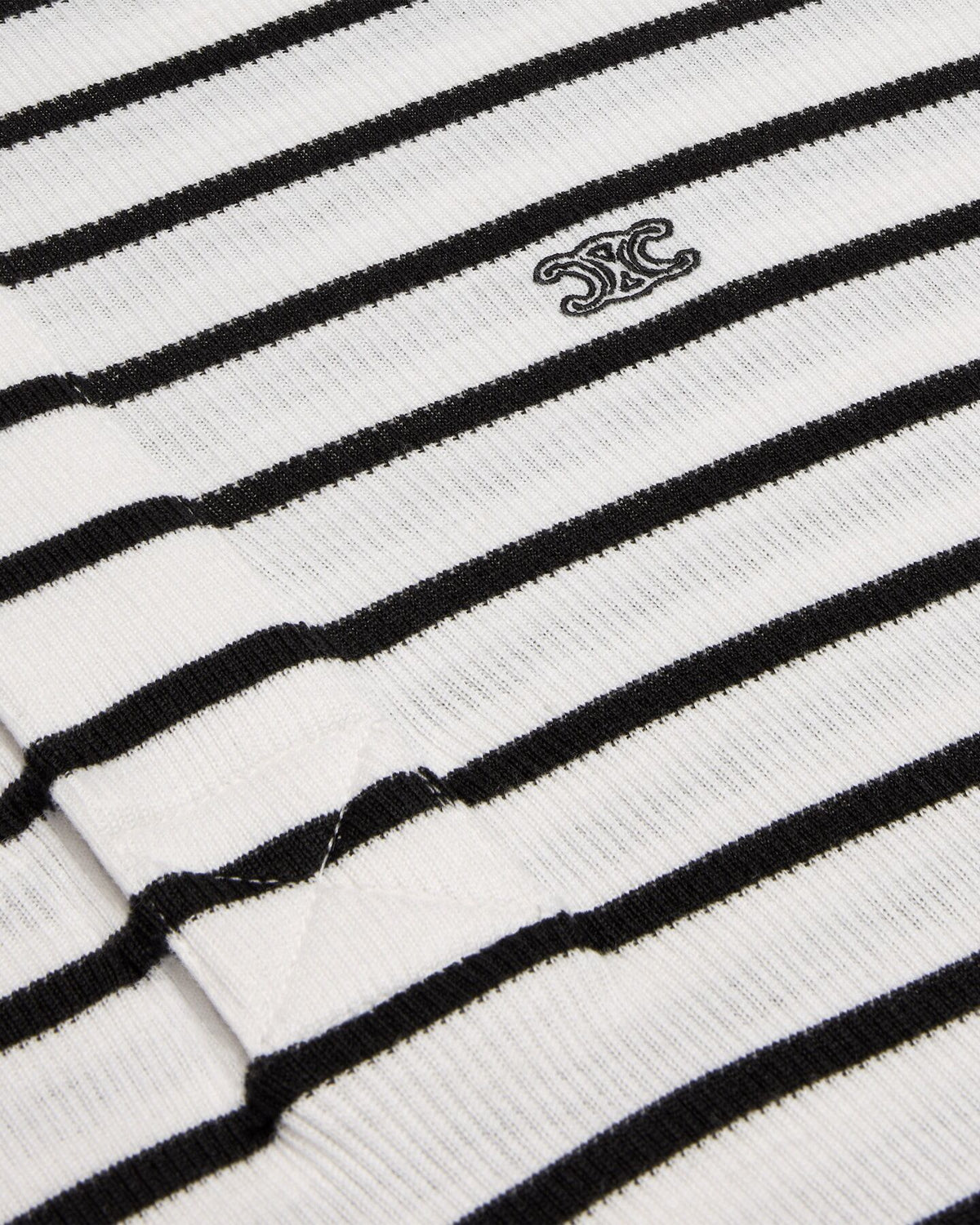 Celine Polo shirt in striped silk jersey