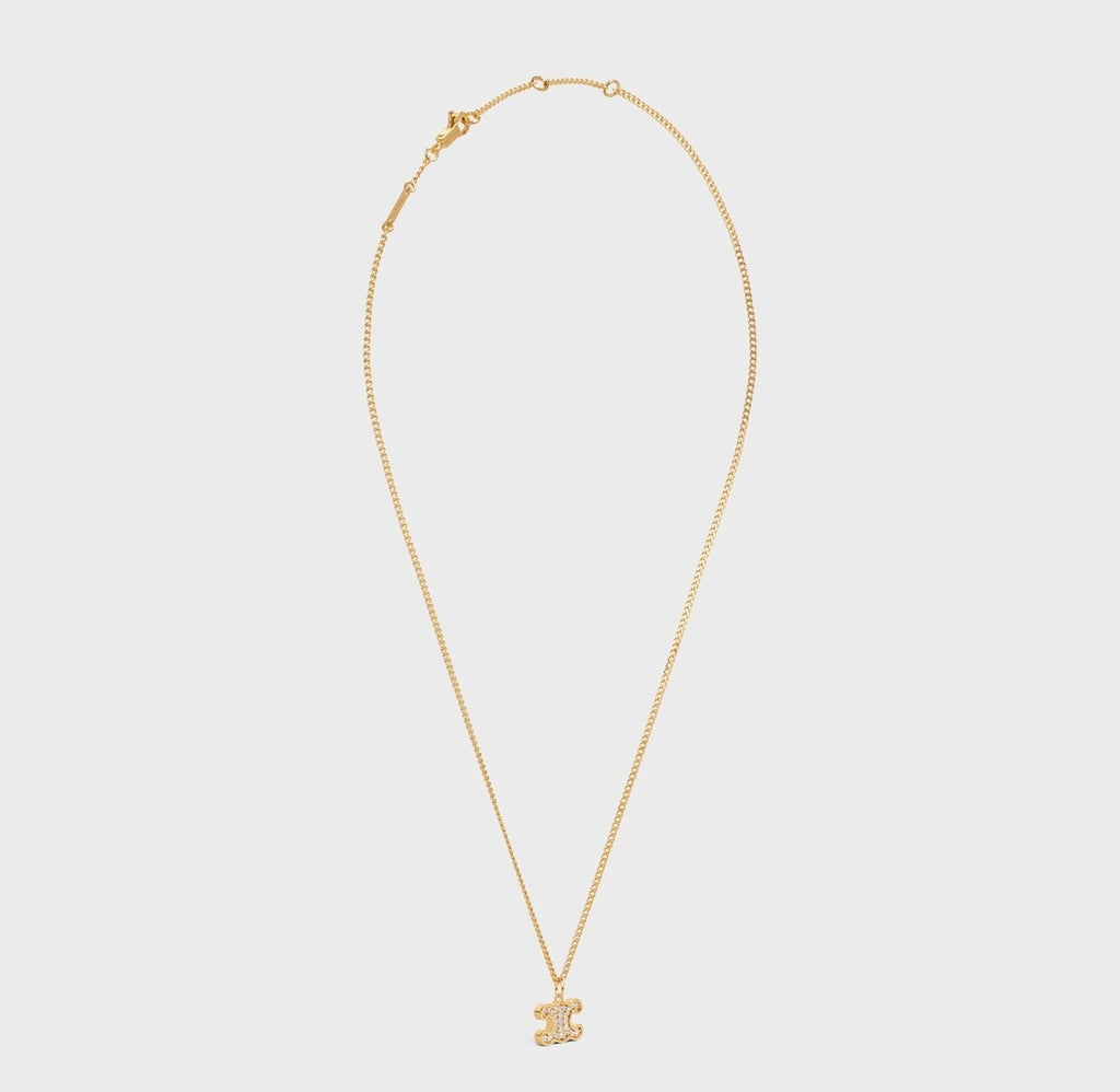 Celine triomphe rhinestone necklace,Celine triomphe necklace,Celine rhinestone necklace,Celine golden rhinestone necklace,Cel