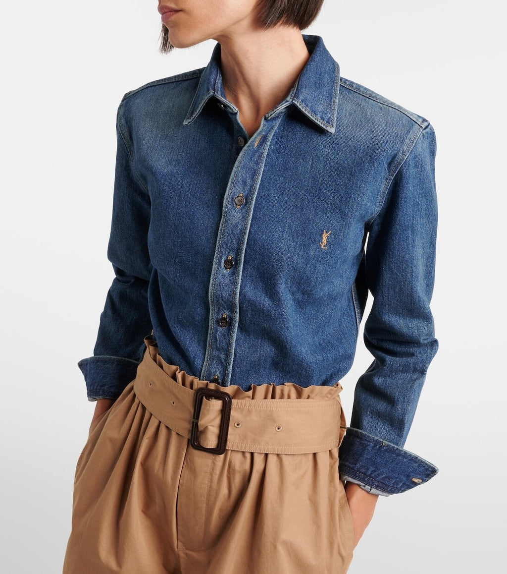 Winniemodo,Winniemodony,Saint Laurent 873984,Saint Laurent shirt women,YSL DENIM shirt,YSL shirt sale,YSL shirt discount shop