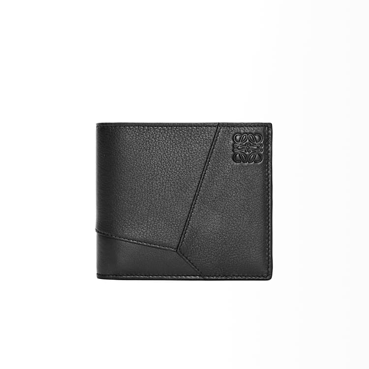Loewe Puzzle bifold wallet,Loewe Puzzle bifold wallet black,Loewe Puzzle bifold wallet black for mens,Loewe puzzle black wall