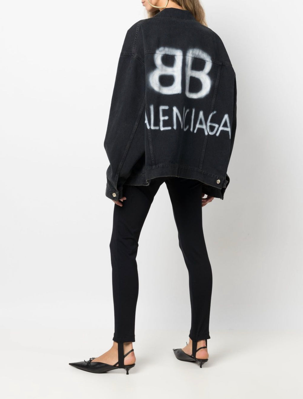 Balenciaga spray paint logo denim jacket,balenciaga denim jacket,balenciaga jacket,BALENCIAGA,balenciaga  on sale,balenciag o