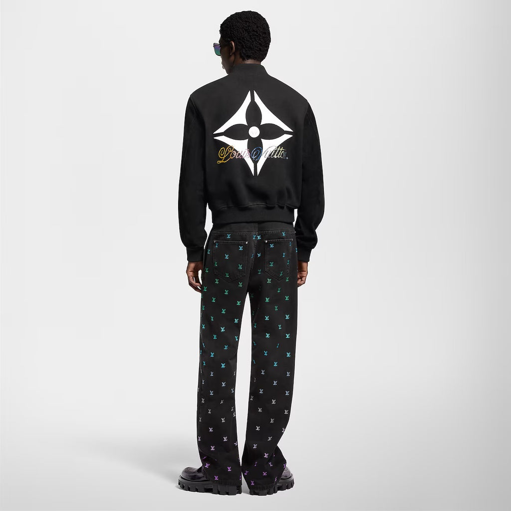 Winniemodo,Winnie modo,Louis Vuitton 1AGTHB,LV 1AGTHB,Louis Vuitton embroidered denim pants,Louis Vuitton denim pants,Louis V