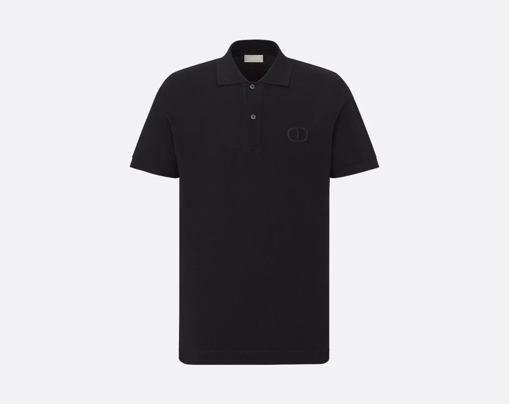 Dior 013J800A0373,Dior CD icon polo shirt,Dior embroidered CD polo shirt,Dior CD black polo shirt,Dior CD white polo shirt,Di