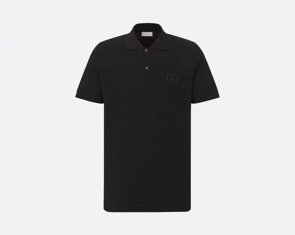 Dior 013J800A0373,Dior CD icon polo shirt,Dior embroidered CD polo shirt,Dior CD black polo shirt,Dior CD white polo shirt,Di