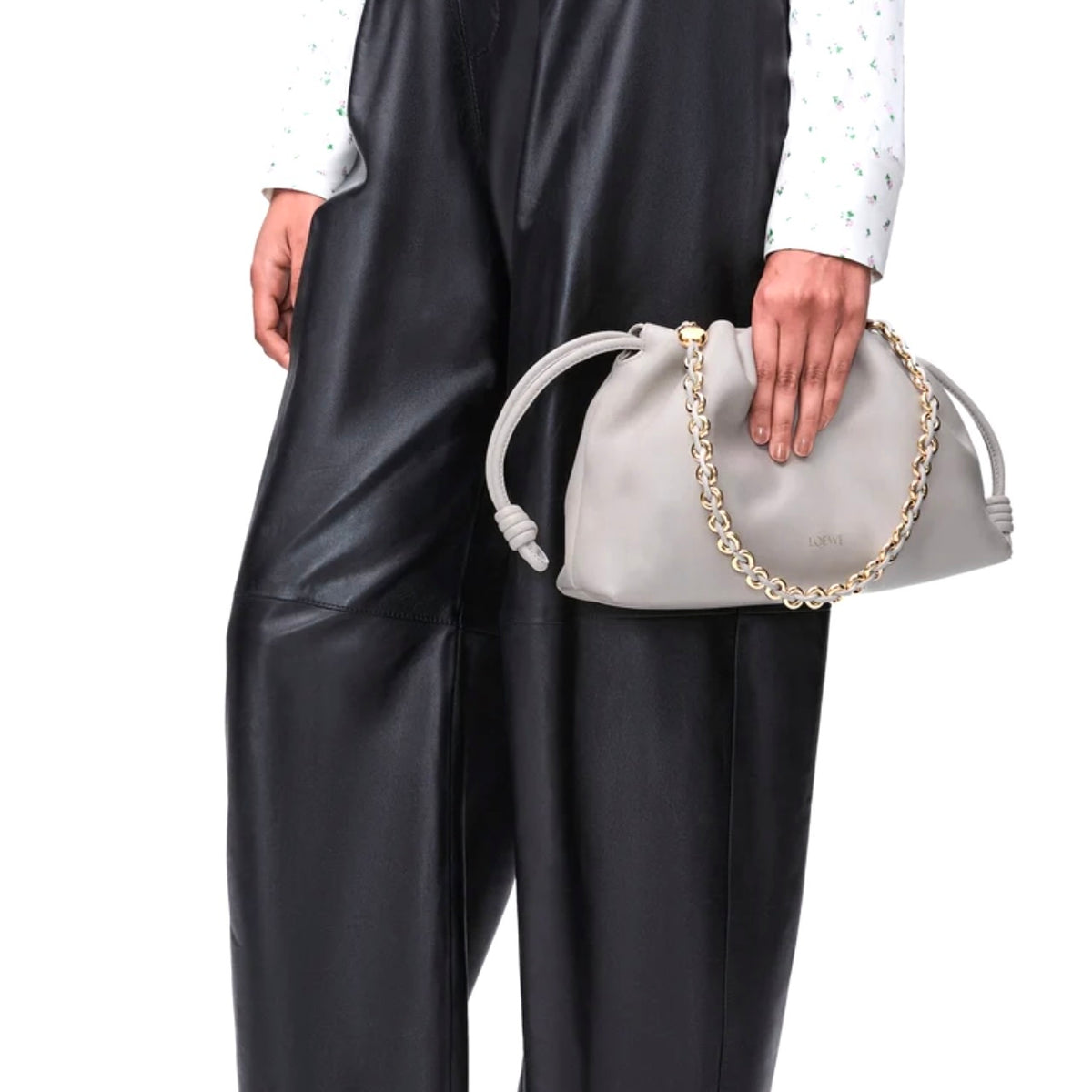 Loewe Medium Flamenco purse, Loewe Medium Flamenco bag, Loewe Flamenco bag, Loewe grey flamenco bag, Loewe Medium Flamenco gr
