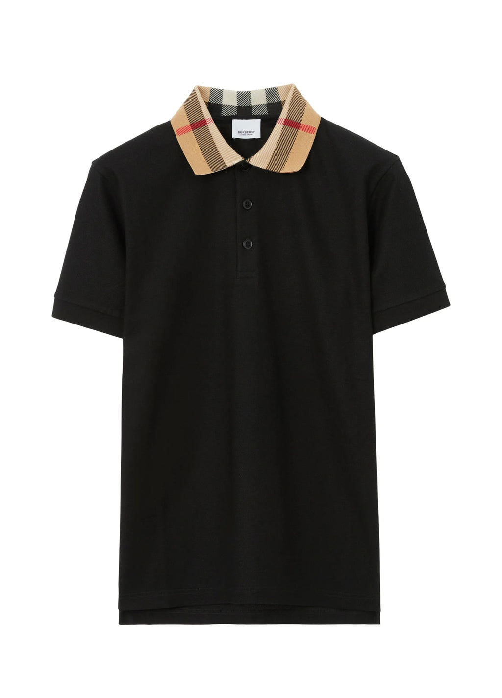 Burberry 8071620,Burberry polo shirt black,Burberry polo shirt checkered collar,Burberry polo shirt,Burberry polo shirt men,B