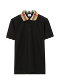 Burberry 8071620,Burberry polo shirt black,Burberry polo shirt checkered collar,Burberry polo shirt,Burberry polo shirt men,B
