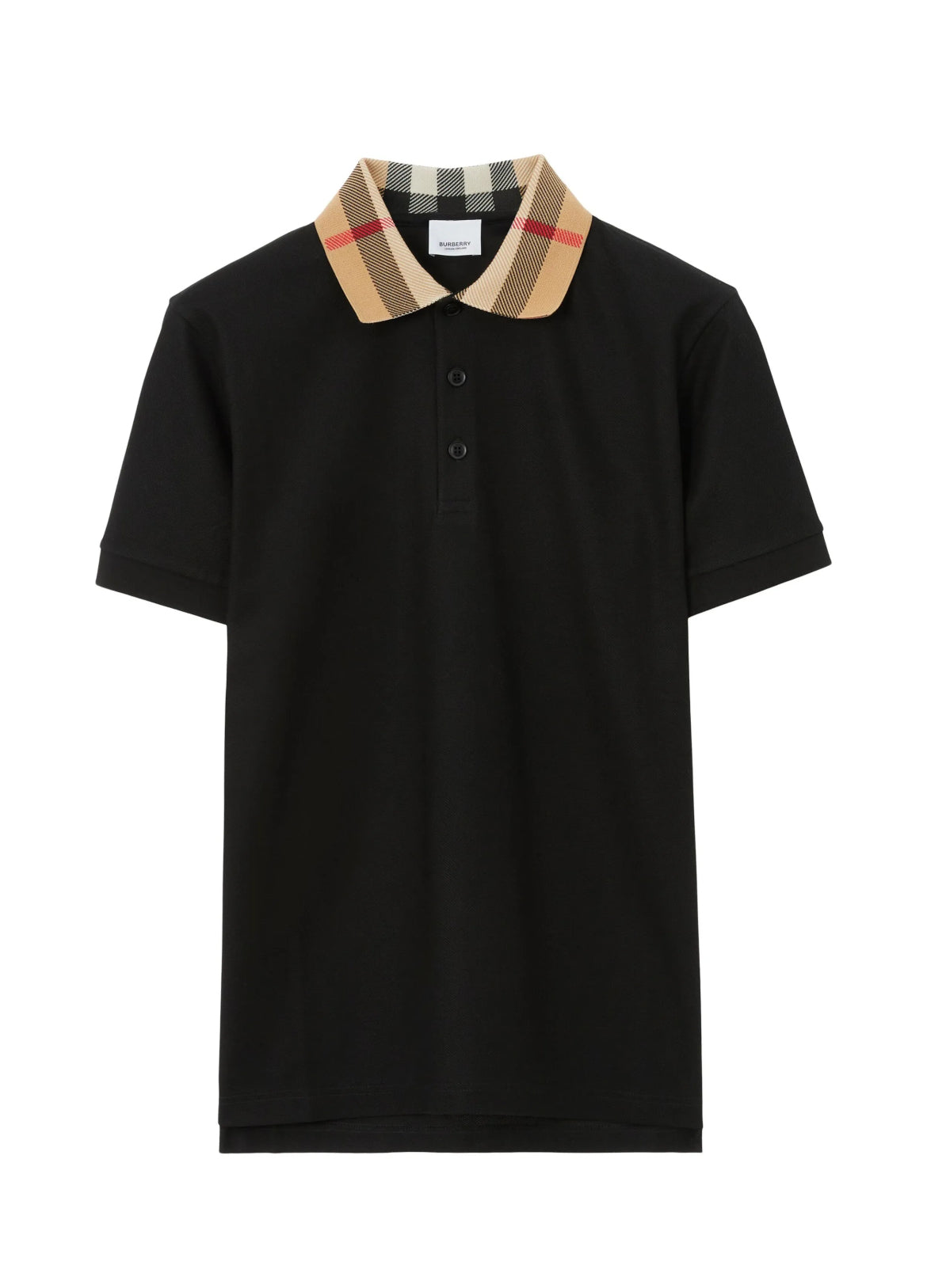 Burberry 8071620,Burberry polo shirt black,Burberry polo shirt checkered collar,Burberry polo shirt,Burberry polo shirt men,B