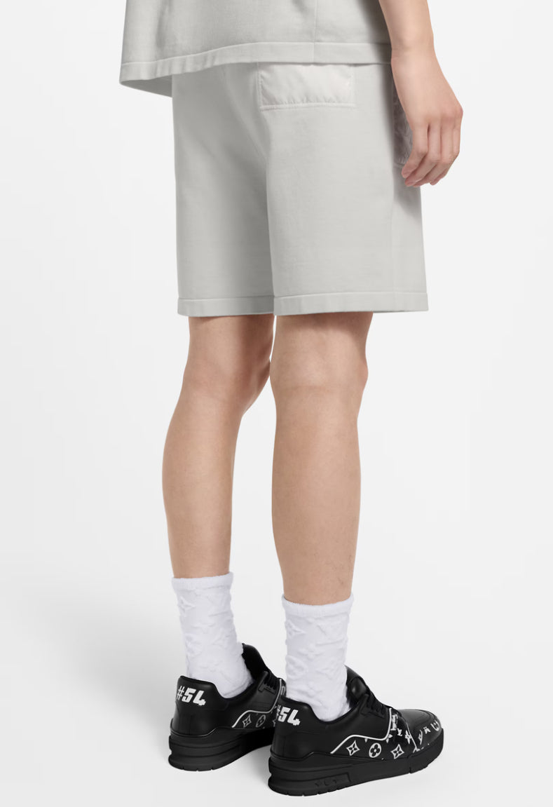 Louis Vuitton 1AHVPK,LV 1AHVPK,Louis Vuitton shorts with monogram nylon details,LV shorts monogram,Louis Vuitton shorts cream