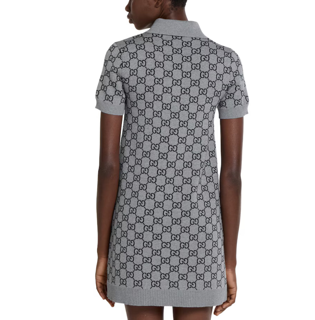 Winniemodo,Winnie modo,Gucci 836164 XKEJP,Gucci GG wool polo dress,Gucci polo dress,Gucci polo dress sale,Gucci wool grey pol