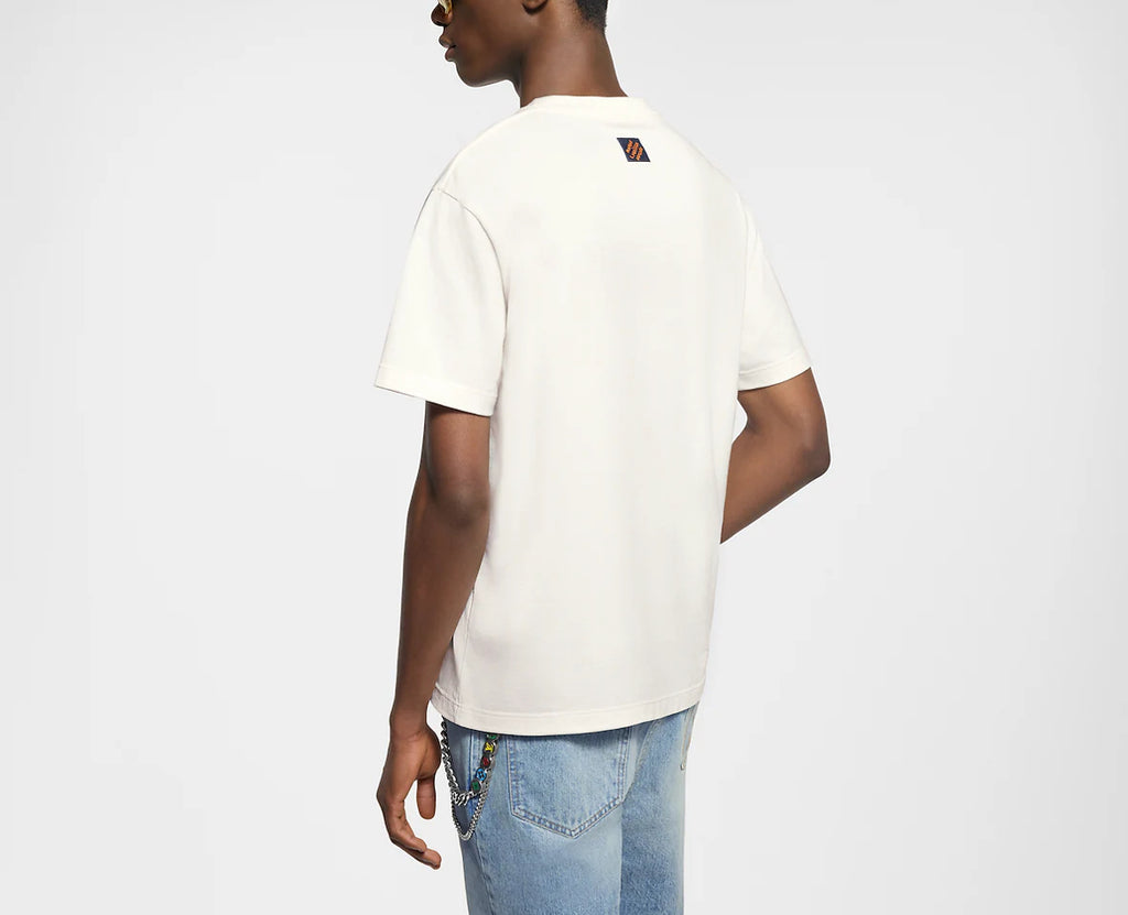Louis Vuitton 1AGTRH,LV 1AGTRH,Louis Vuitton monogram flower T-shirt,Louis Vuitton 3D logo print T-shirt,Louis Vuitton white