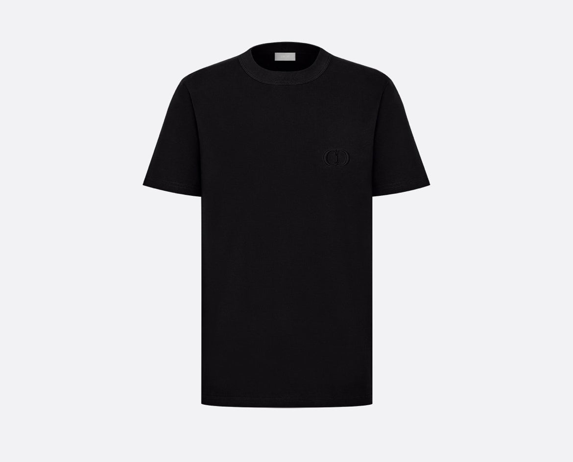 Dior 013J600A0677,Dior CD icon T-shirt,Dior embroidered CD T-shirt,Dior embroidered CD T-shirt black,Dior embroidered CD T-sh