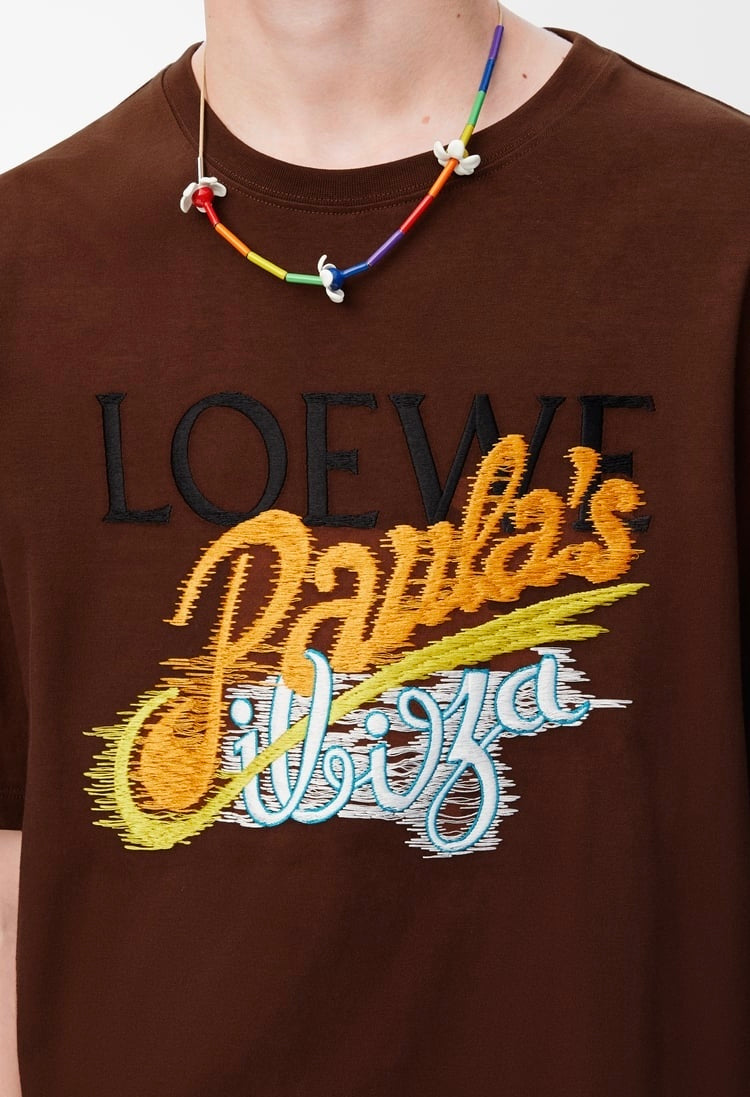 Loewe H616Y22X84,Loewe paula’s Ibiza T-shirt,Loewe paula’s Ibiza brown T-shirt,Paula’s Ibiza brown t-shirt,Loewe paula t-shir