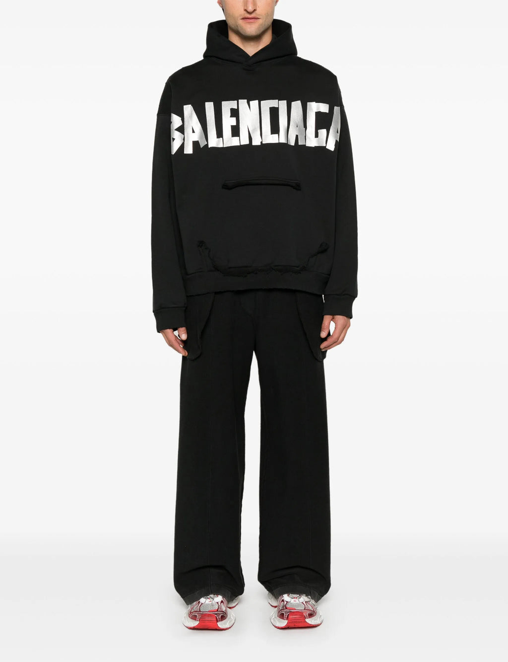 Balenciaga 744441TQVQ9,Balenciaga Tape Type hoodie,Balenciaga logo Tape hoodie,Balenciaga black hoodie,Balenciaga black hoodi