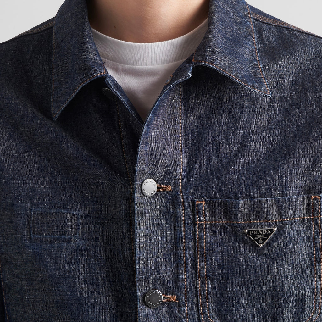 Winniemodo,Winnie modo,Prada GEB254,Prada chambray jacket,Prada denim jacket,Prada denim jacket mens,Prada jacket,Prada jacke