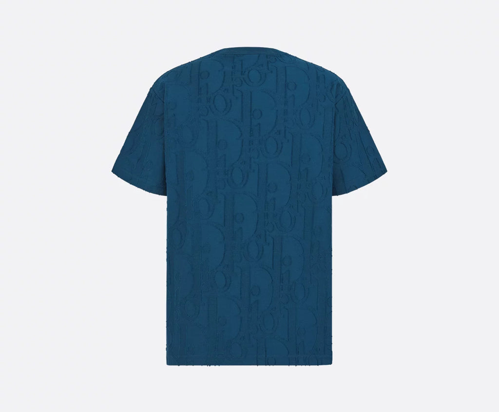 Dior 593J696U3012,Dior oblique T-shirt,Dior oblique mens T-shirt,Dior blue monogram mens T-shirt,Dior blue monogram white T-s