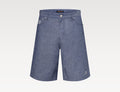 Louis Vuitton 1AHVBS,LV 1AHVBS,Louis Vuitton embroidered shorts,LV denim shorts,LV mens denim shorts,Louis Vuitton denim shor