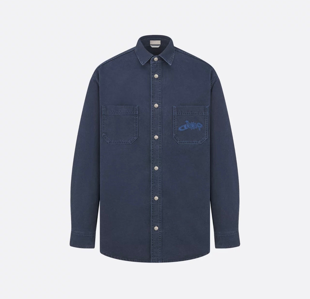 Dior 513D587A3003,Dior and Lewis Hamilton cotton shirt,Dior x Lewis Hamilton blue shirt,Dior X Lewis Hamilton shirt,Dior shir