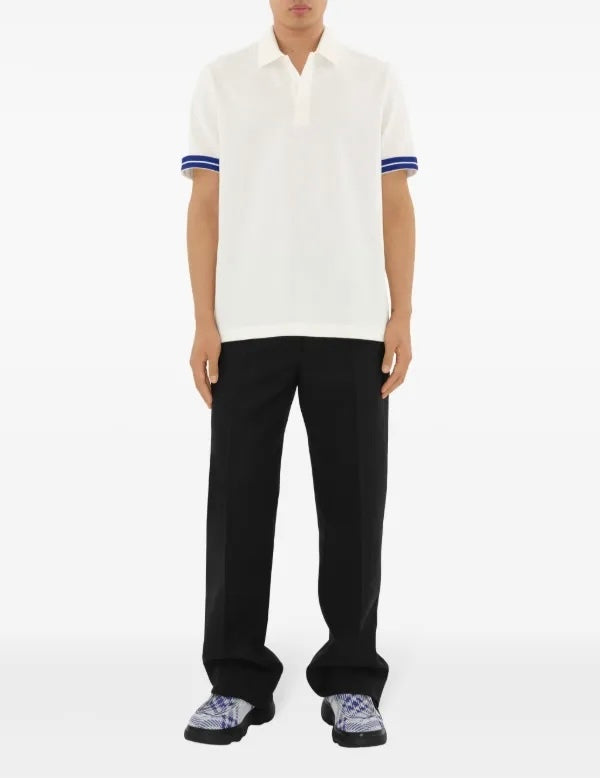 Burberry 8082127,Burberry 8082124,Burberry striped cuffs polo shirt,Burberry black polo shirt,Burberry white polo shirt,Burbe