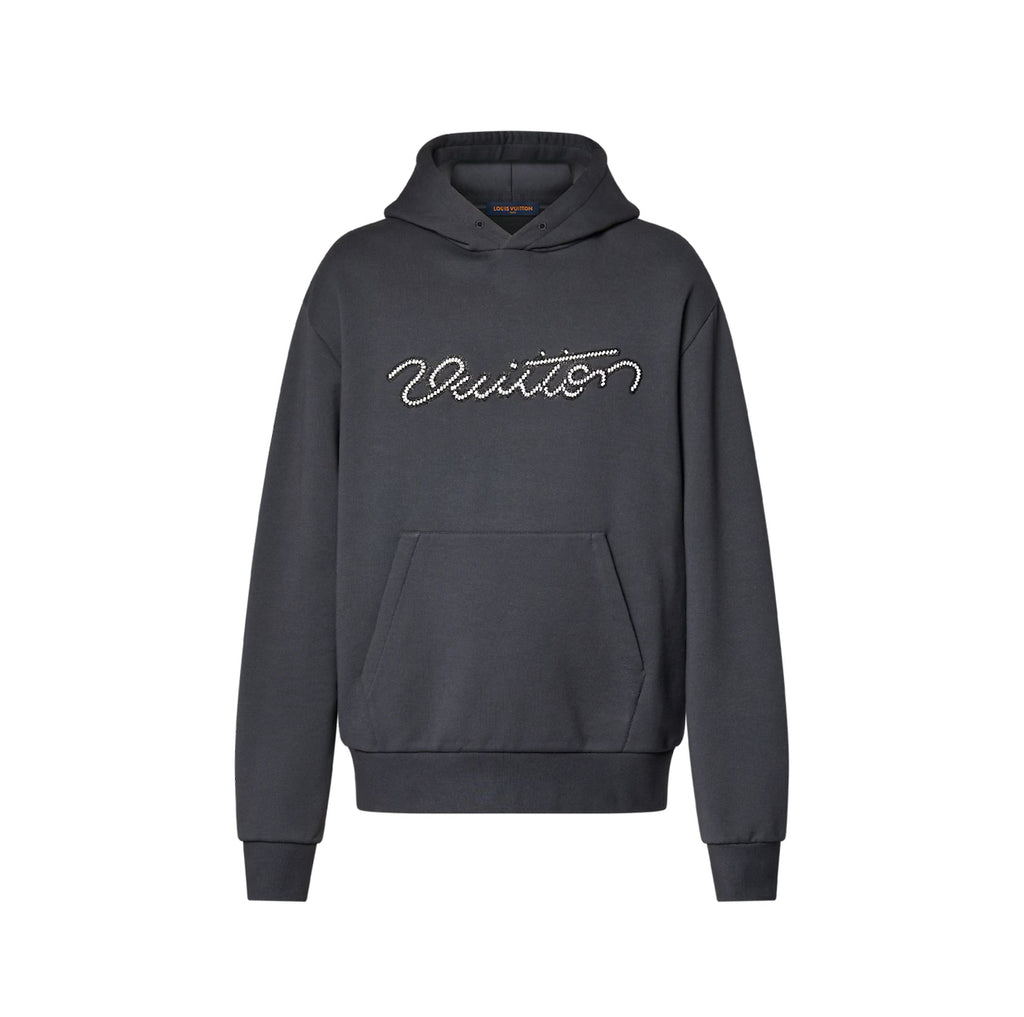Winniemodo,Winniemodony,Louis Vuitton 1AJCFN,LV 1AJCFN,LV embellished signature hoodie,Louis Vuitton grey hoodie,LV grey hood