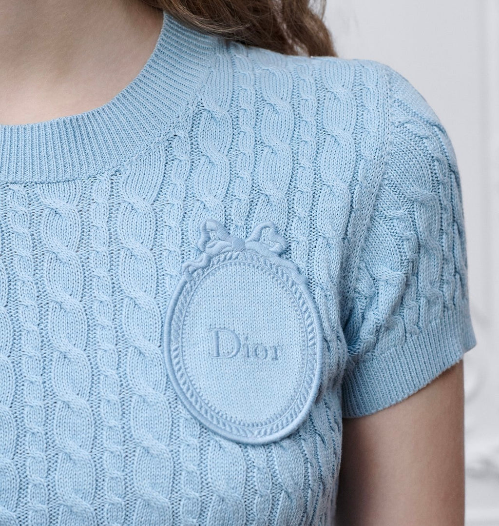 Winniemodo,Winniemodony,Dior 624S18A7111,Dior short sleeved sweater blue,Dior short sleeved sweater sale,Dior short sleeved k