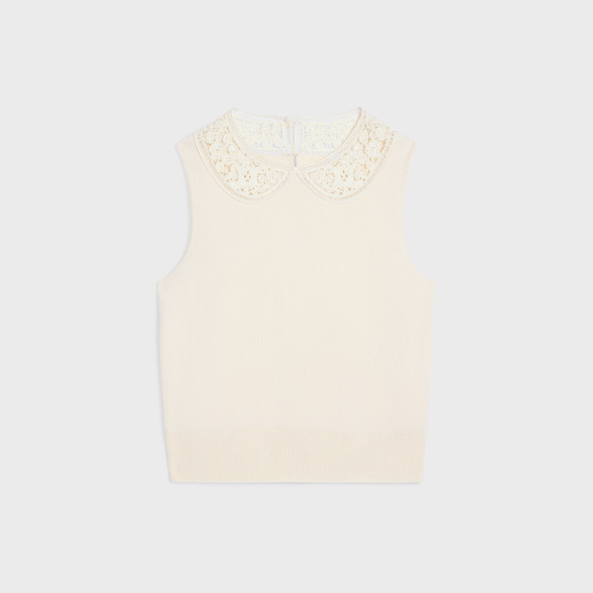 Celine RY0420H11.01OW,Celine sleeveless top,Celine sleeveless white top,Celine sleeveless vest,Celine sleeveless white vest,C