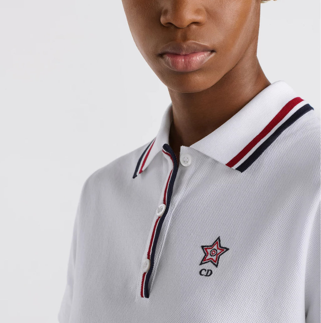 Dior 513T11A4200,Dior vibe polo shirt,Dior polo shirt,Dior white polo shirt,Dior white womens polo shirt,Dior white polo shir