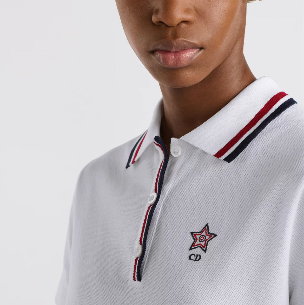 Dior 513T11A4200,Dior vibe polo shirt,Dior polo shirt,Dior white polo shirt,Dior white womens polo shirt,Dior white polo shir