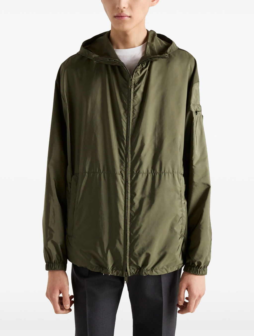 Winniemodo,Winnie modo,Prada SGC835OOO1WQ9,Prada hooded lightweight jacket,Prada windbreaker,Prada jacket green,Prada jacket