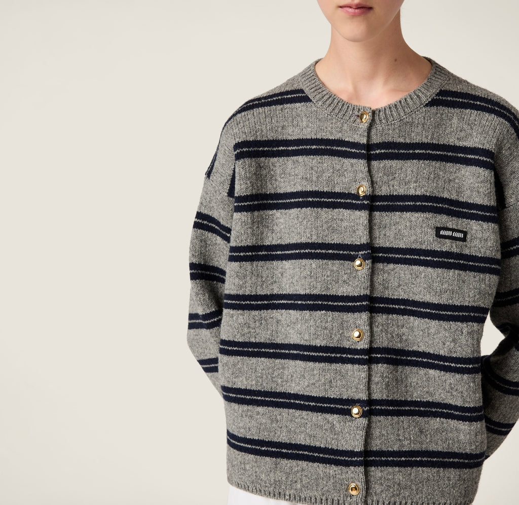 Winniemodo,Winnie modo,MIU MIU MMF899,Miu Miu Shetland knit cardigan,Miu Miu knit cardigan,MIU MIU striped cardigan,MIU MIU c