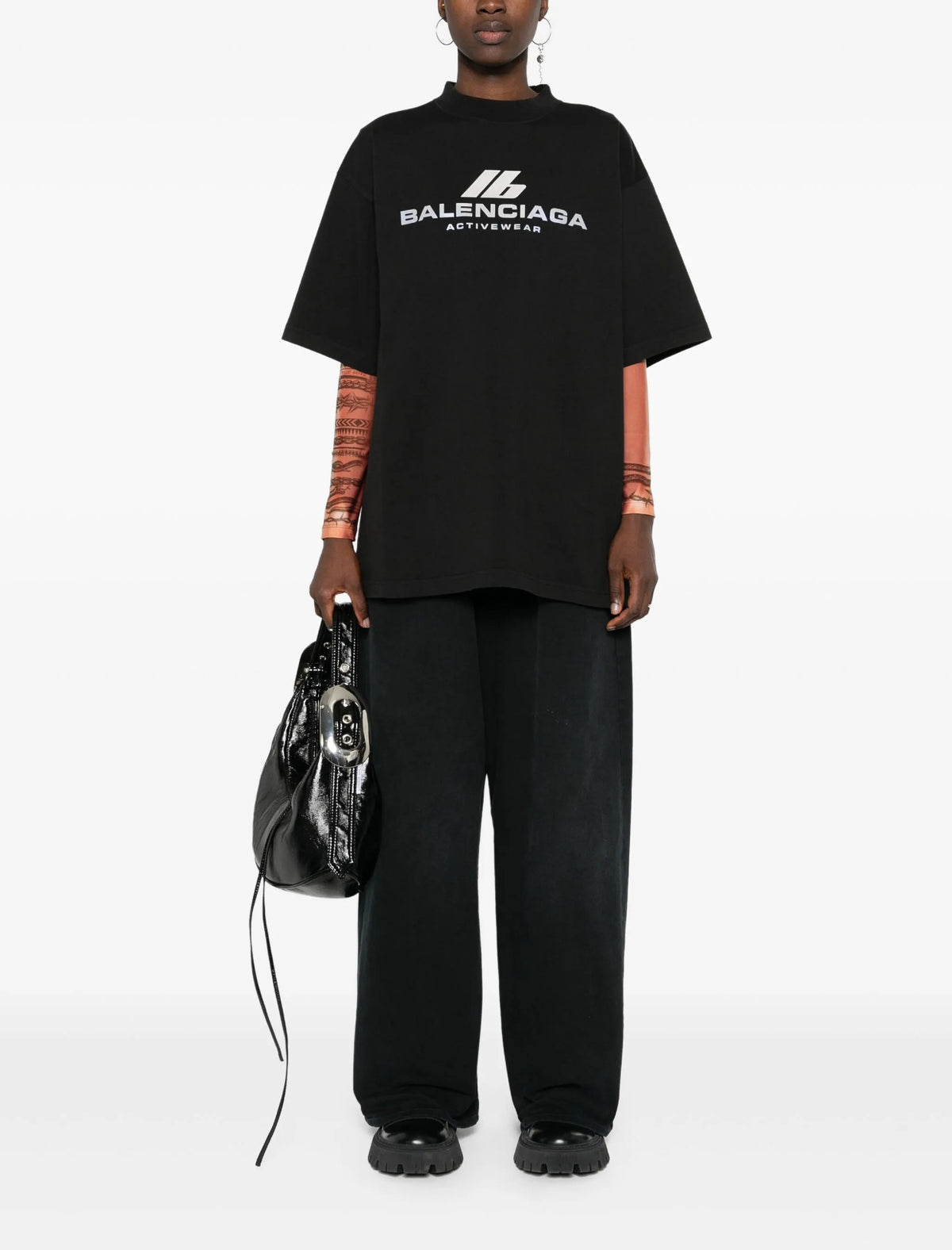 Winniemodo,Winnie modo,Balenciaga Reflective logo cotton T-shirt,Balenciaga T-shirt, Balenciaga T-shirt black,Balenciaga T-sh
