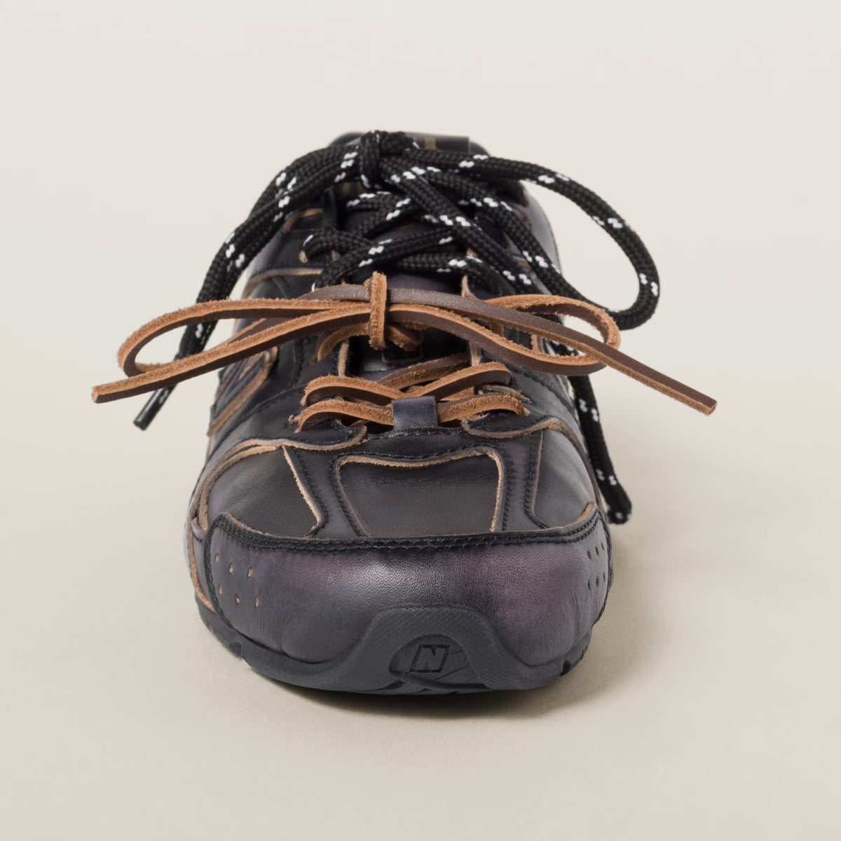 MIU MIU 5E165E,MIU MIU x New balance 5E165E,New Balance x Miu Miu 350 leather sneakers,New Balance x Miu Miu black leather sn