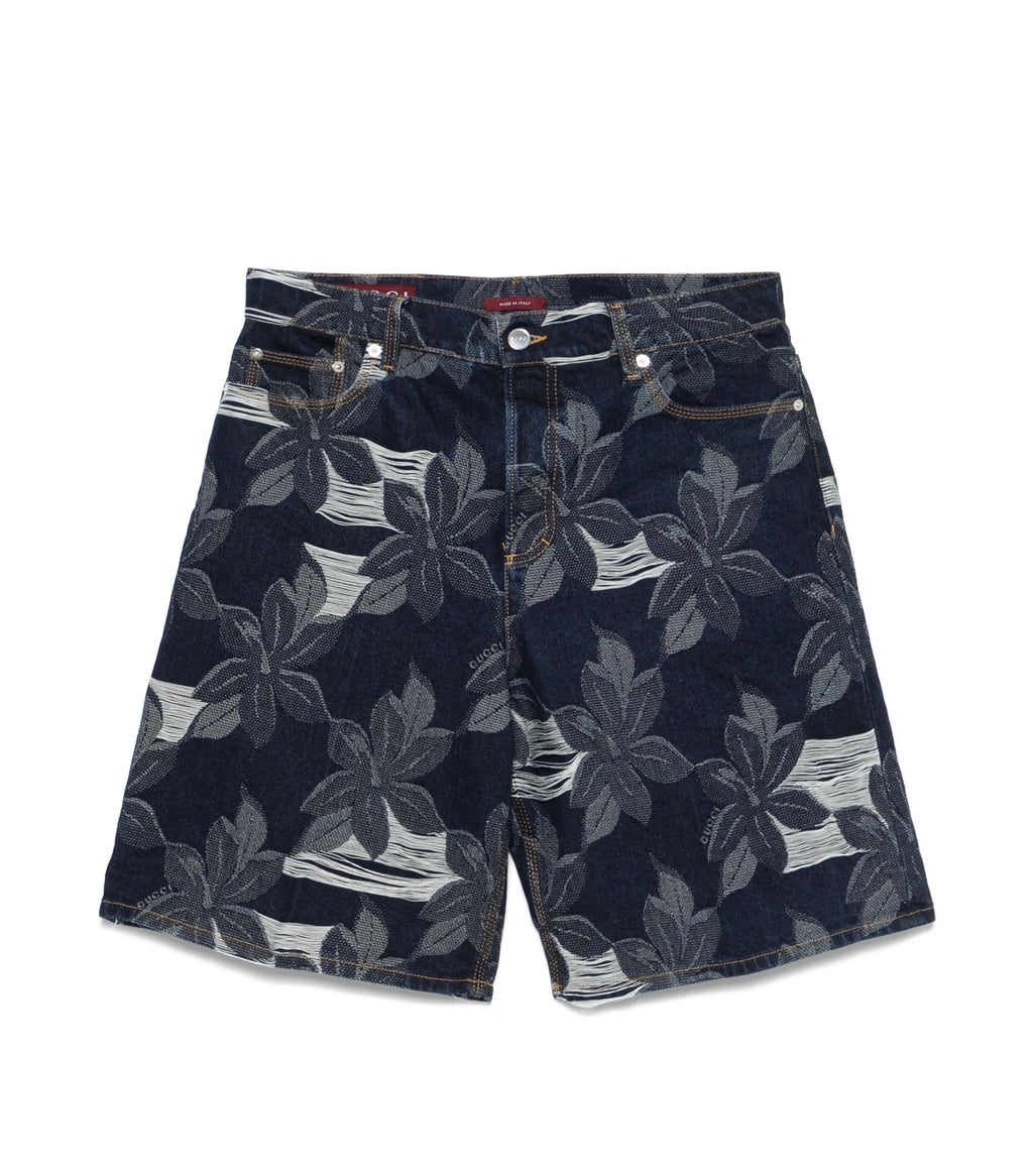 Gucci 824222XDC9T,Gucci denim shorts,Gucci butterfly denim shorts,Gucci denim mens shorts,Gucci butterfly mens shorts,Gucci m