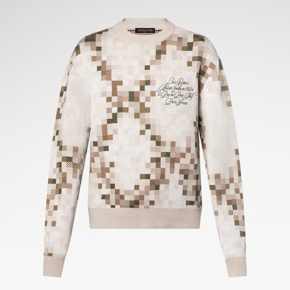 Lv 1AGKFH,Louis Vuitton 1AGKFH,Louis Vuitton graphic sweater,Lv graphic sweater,Lv checkered sweater mens,Lv graphic sweater
