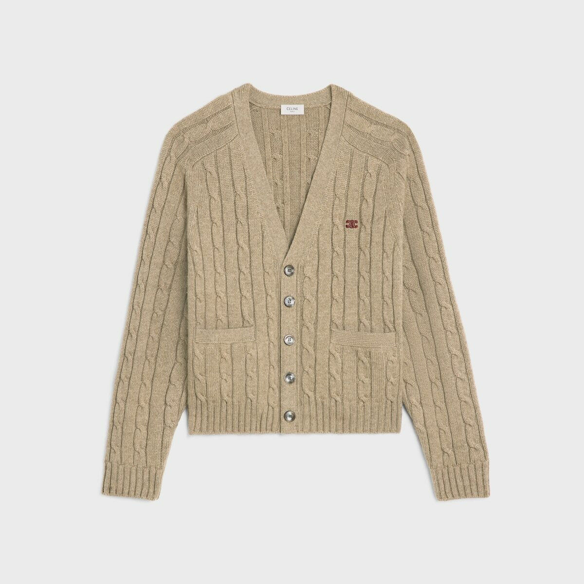 Celine 2AD5G362W.18,Celine cardigan,Celine cardigan camel,Celine cardigan camel cashmere,Celine cardigan cashmere,Celine trio