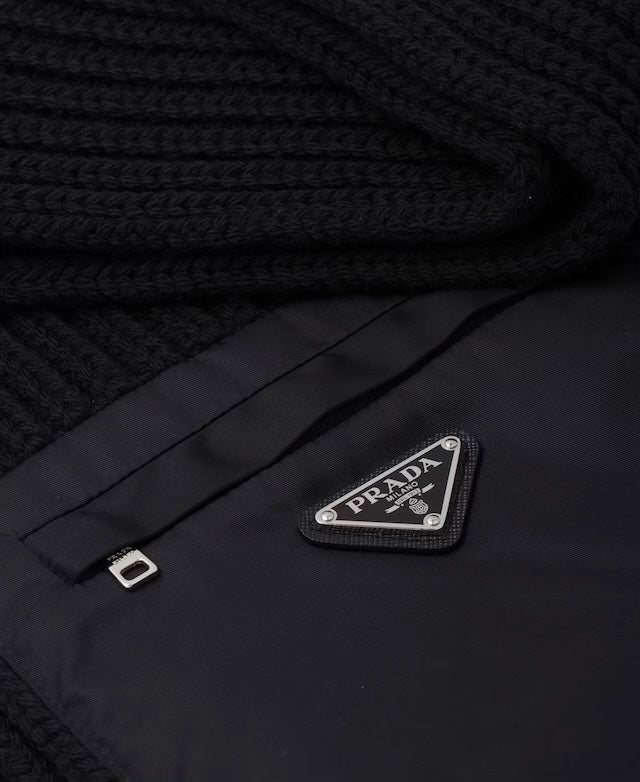 Prada re-nylon gabardine and wool scarf , Prada scarf online shop , prada scarf outlet  Prada  ,Prada scarf , Prada scarf on