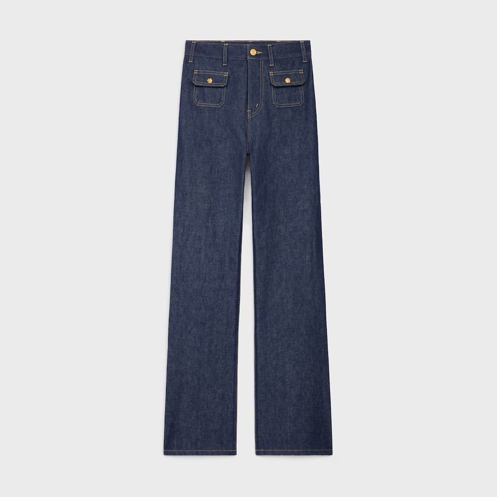 Celine RO05X558Z,Celine Jane jeans in denim raw wash,Celine Jane jeans,Celine womens jeans,Celine blue jeans,Celine jeans 202