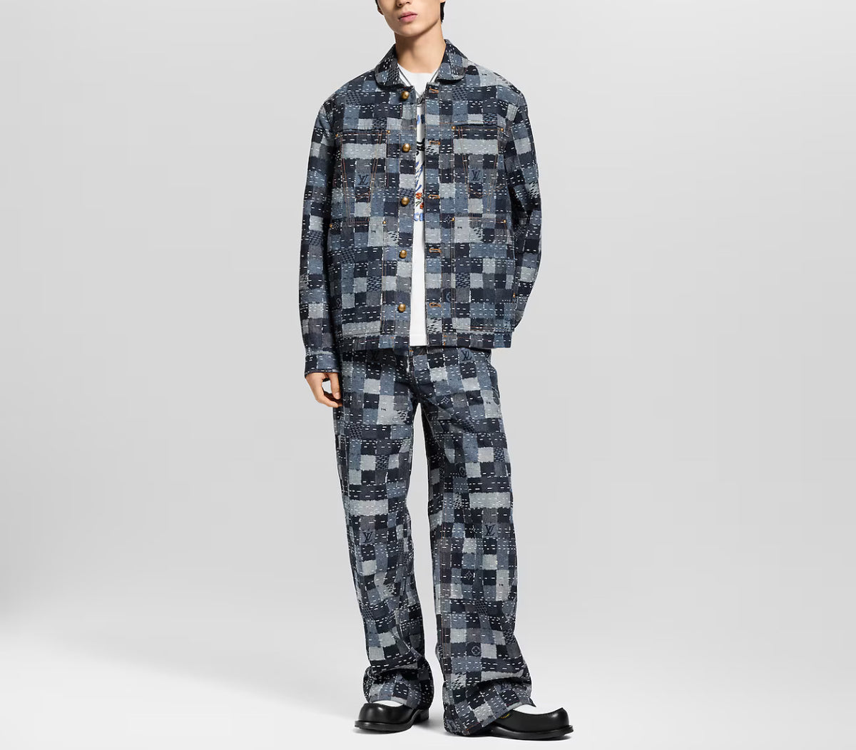 Winniemodo,Winnie modo,Louis Vuitton 1AILMK,LV 1AILMK,Louis Vuitton Damier denim workwear blouson,LV denim blouson,Louis Vuit