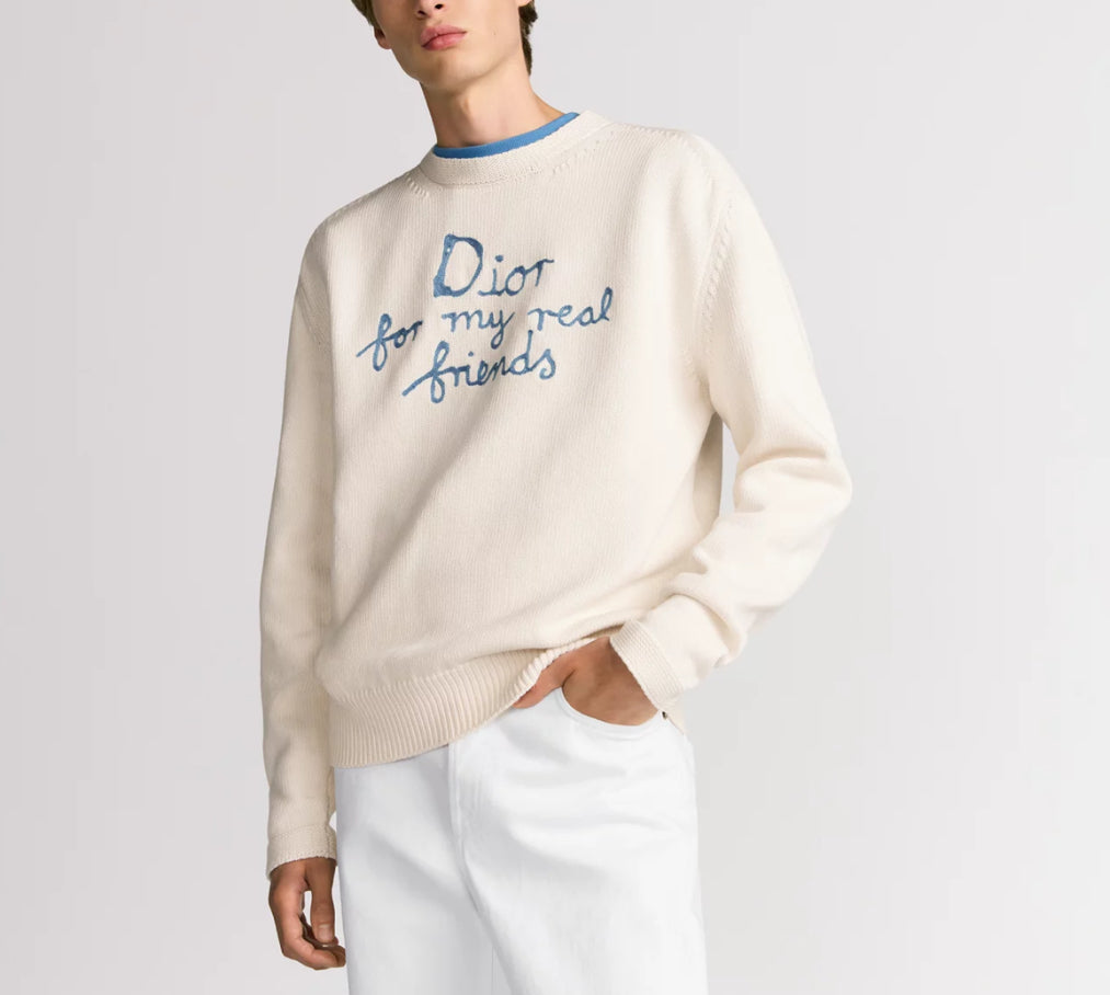 Dior 583M618A3003,Dior Hylton Nel sweater,Dior Hylton Nel white sweater,Dior white sweater,Dior for my real friends sweater,D