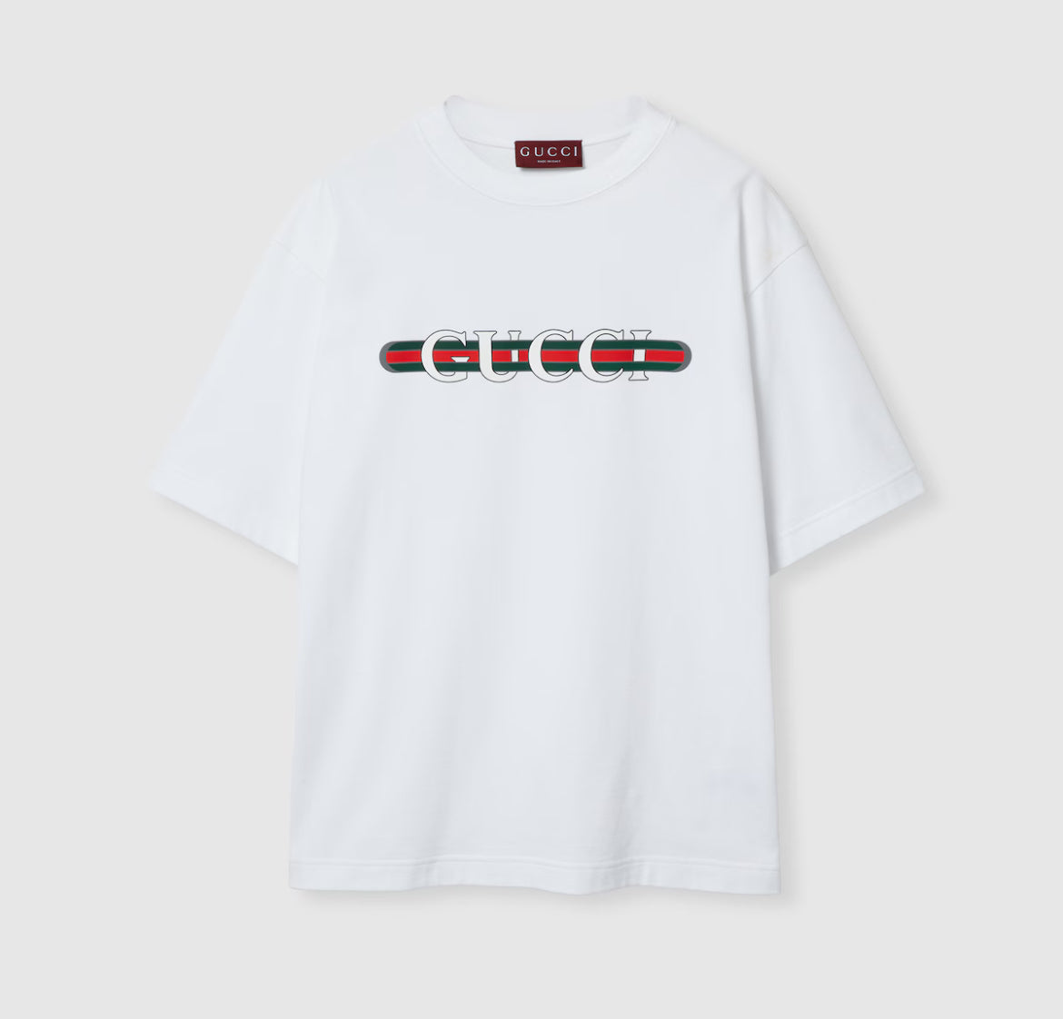 Gucci 784361 XJGTE,Gucci cotton jersey T-shirt with print,Gucci web print t-shirt,Gucci black t-shirt,Gucci grey t-shirt,Gucc