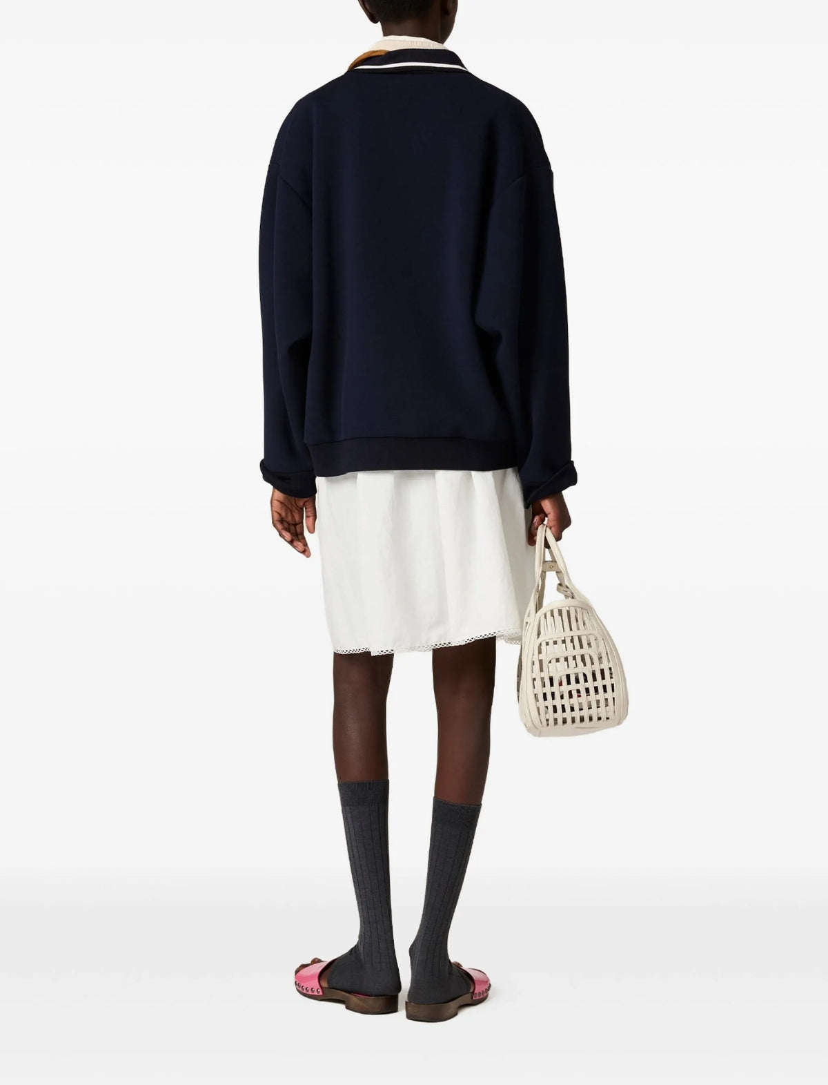 Winniemodo,Winnie modo,MIU MIU ML12581756,MIU MIU jacket,MIU MIU zip up jacket,MIU MIU jacket sale,MIU MIU jacket blue,MIU MI