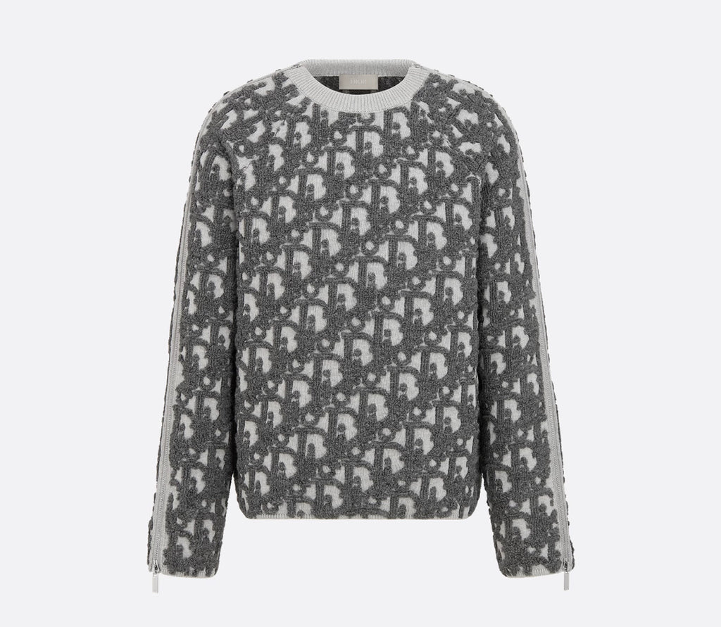 Dior 493M635AT847,Dior oblique sweater,Dior oblique sweater sale,Dior monogram sweater,Dior grey sweater,Dior grey monogram s