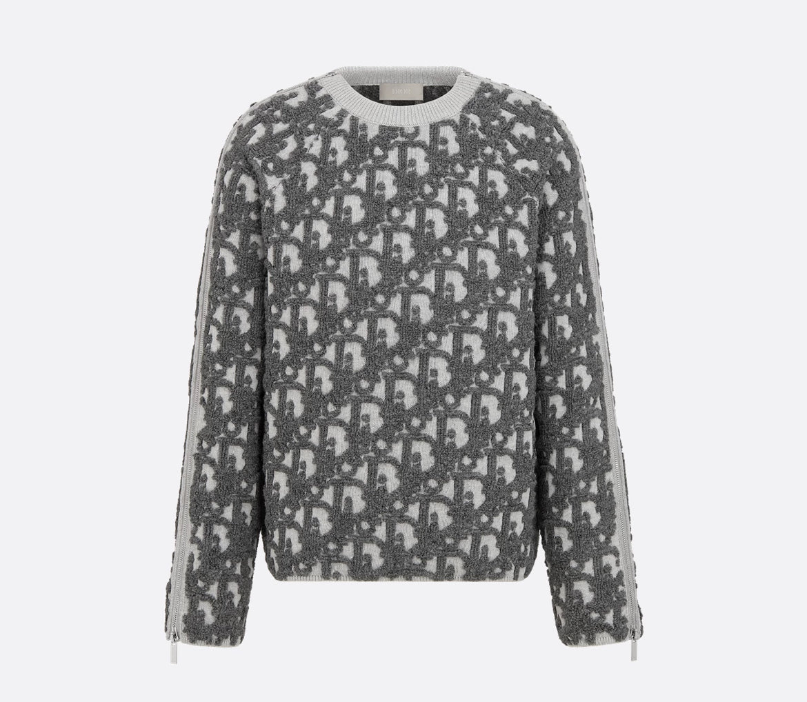 Dior 493M635AT847,Dior oblique sweater,Dior oblique sweater sale,Dior monogram sweater,Dior grey sweater,Dior grey monogram s