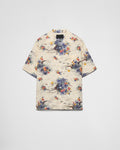 Prada USC414SUMO15YK, Prada Hawaii printed shirt, Prada Hawaii printed short sleeve shirt, Prada flower printed mens shirt, P