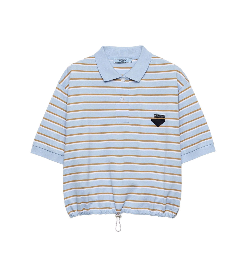 Winniemodo,Winnie modo,Prada 39609SOOO16WC,Prada striped polo shirt,Prada striped polo womens,Prada polo shirt,Prada striped