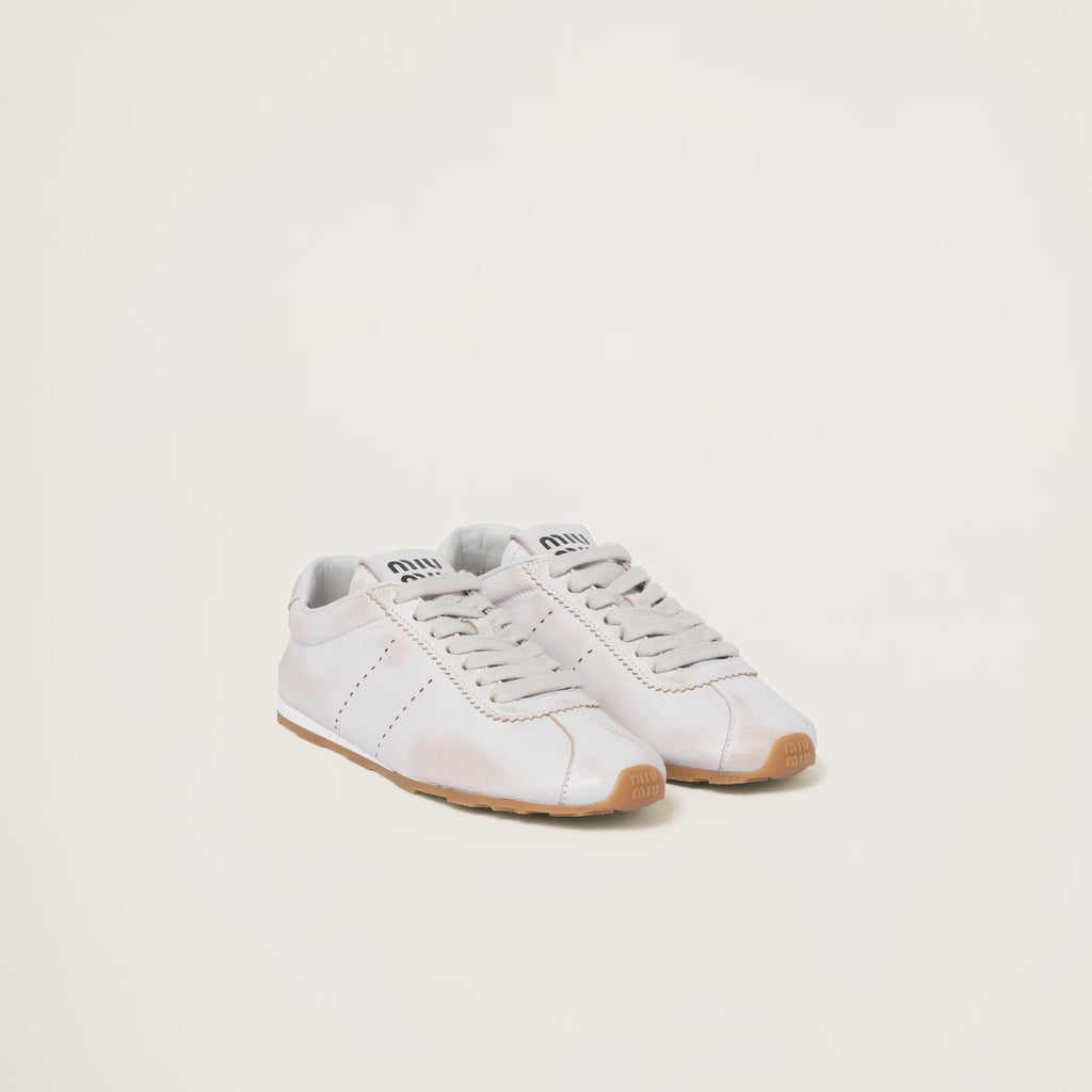 Miu Miu bleached nappa leather sneakers,Miu Miu women's,Miu Miu 5E114E ,Miu Miu outlet,Miu Miu sneakers,Miu Miu online shop,M