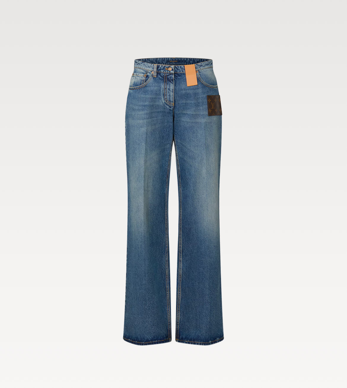 Louis Vuitton 1ACD67,LV 1ACD67,Louis Vuitton high waist jeans,Louis Vuitton regular fit jeans,LV womens blue jeans,LV womens
