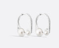 Dior medium tribales new look earrings,Dior pearls earrings,Dior pearls earrings silver metal,Dior earrings,Dior earrings on
