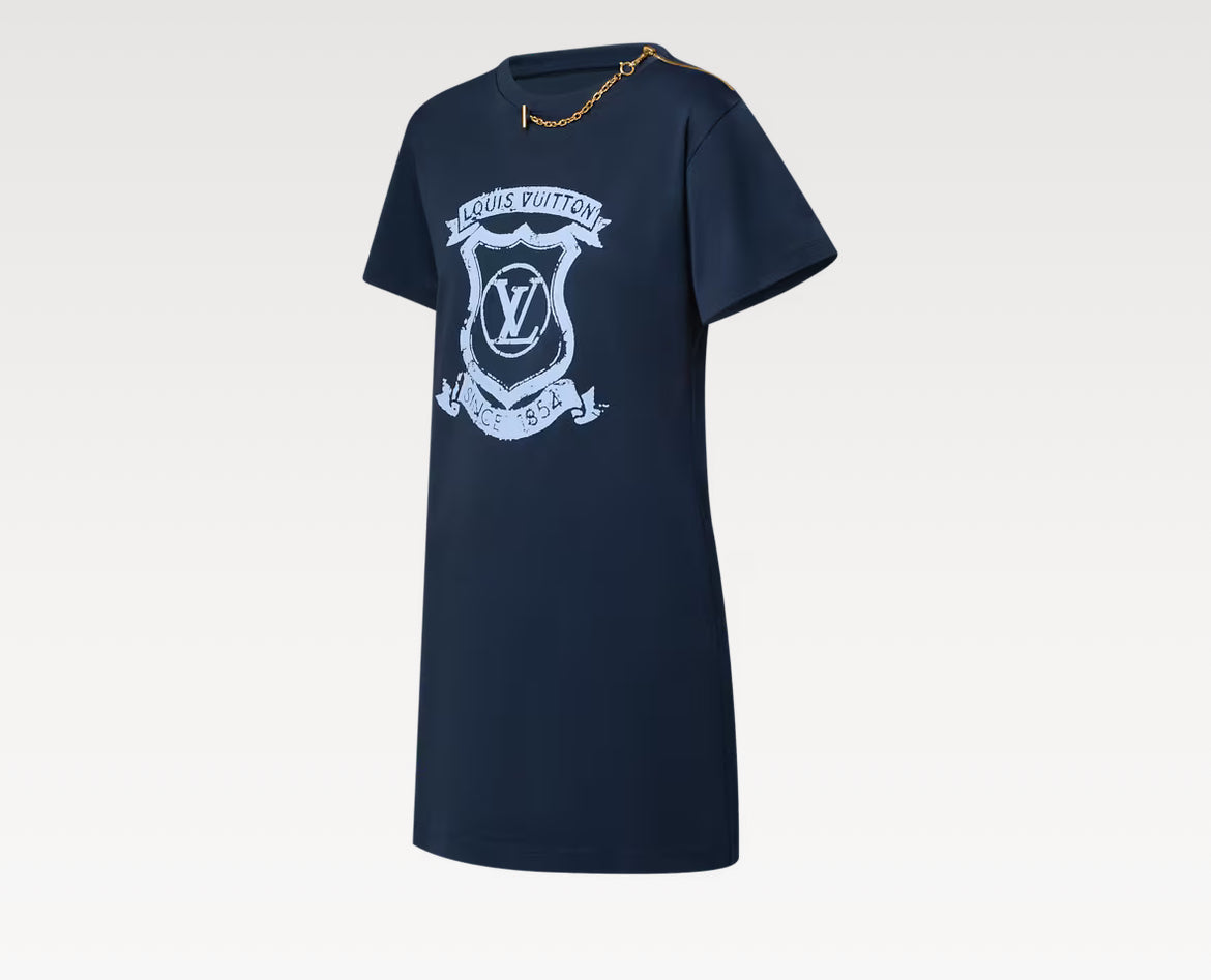 Louis Vuitton 1AI393,LV 1AI393,Louis Vuitton crest T-shirt dress,LV crest T-shirt dress,Louis Vuitton navy dress,LV navy dres